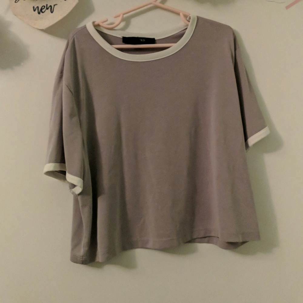 Gray crop top